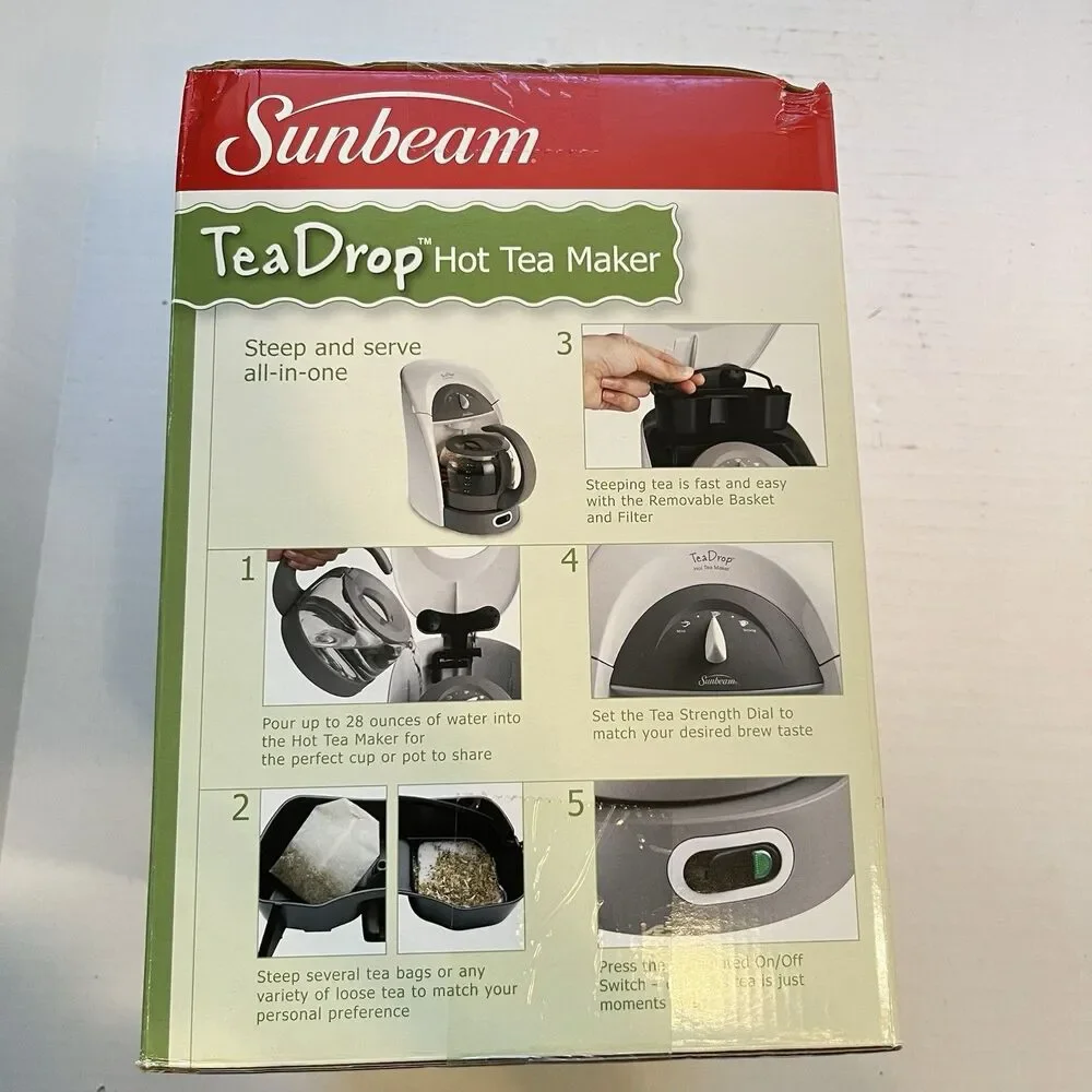 Sunbeam Tea Drop Hot Tea Maker The All-In-One Steeping HTM3 New Sealed In Box
